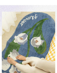 HKM-140755 Tulip Plush Bedside Blanket in Floral Patterns - Soft Polyester Fiber, Multiple Sizes Available