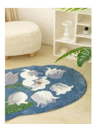 HKM-140755 Tulip Plush Bedside Blanket in Floral Patterns - Soft Polyester Fiber, Multiple Sizes Available