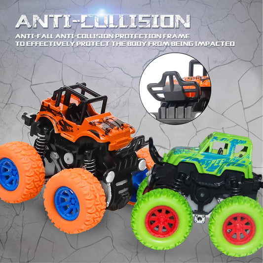 HKM-140883 Inertia 4WD Off-Road Monster Truck Toy for Kids - Friction Powered, 1:32 Scale, Durable Plastic