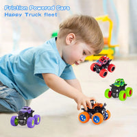 HKM-140883 Inertia 4WD Off-Road Monster Truck Toy for Kids - Friction Powered, 1:32 Scale, Durable Plastic