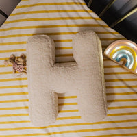 HKM-140883 Lambswool Alphabet Pillow for Kids - Toddler Sleep Comfort in Solid Colors