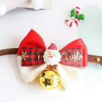 HKM-140947 Snowflake Christmas Red Plaid Adjustable Pet Bow Tie Collection in Various Style Options