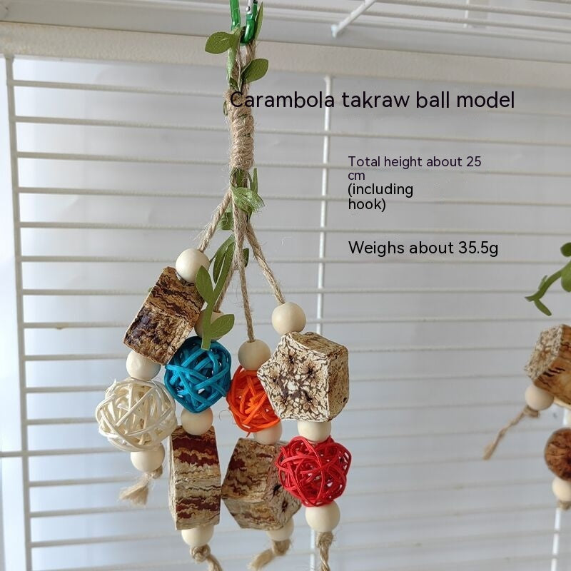 HKM-141011 Parrot Chew Toys and Bird Stand Rod for Small Pets - Safe Non-Toxic Chewing Supplies