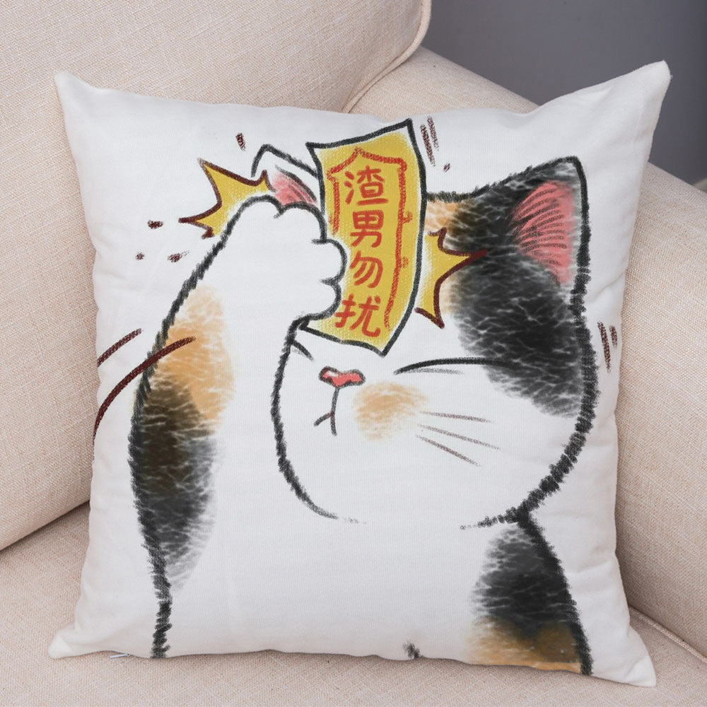 HKM-141139 Mixed Color Linen Pillowcase for Living Room - 45x45cm Polyester Design