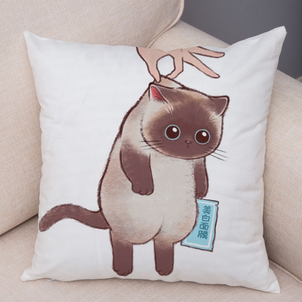 HKM-141139 Mixed Color Linen Pillowcase for Living Room - 45x45cm Polyester Design