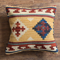 HKM-141203 Geometric American Country Style Kilim Handwoven Wool Pillow Cover - 45x45cm / 60x60cm