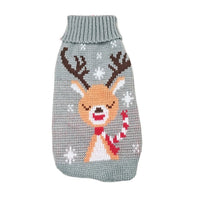 HKM-141331 Festive Maple Snowflake Turtleneck Knitted Sweater for Pets