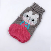 HKM-141331 Festive Maple Snowflake Turtleneck Knitted Sweater for Pets