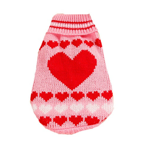HKM-141331 Festive Maple Snowflake Turtleneck Knitted Sweater for Pets