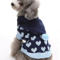 HKM-141331 Festive Maple Snowflake Turtleneck Knitted Sweater for Pets