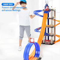 HKM-141331 Multi-Storey Rotating Lift Garage Parking Lot Vehicle Track Set for Kids 3+
