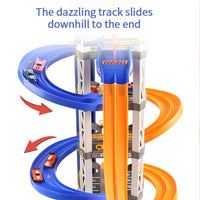 HKM-141331 Multi-Storey Rotating Lift Garage Parking Lot Vehicle Track Set for Kids 3+