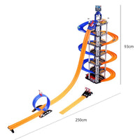 HKM-141331 Multi-Storey Rotating Lift Garage Parking Lot Vehicle Track Set for Kids 3+