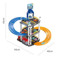 HKM-141331 Multi-Storey Rotating Lift Garage Parking Lot Vehicle Track Set for Kids 3+