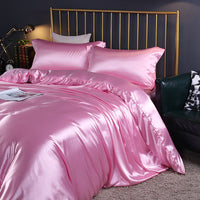 HKM-141395 Cool Cotton Quilt Cover Set - Satin Sheet in Ice Silk, Four-Piece Air Conditioner Ready