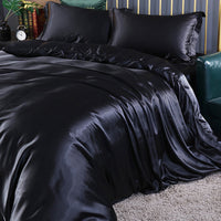 HKM-141395 Cool Cotton Quilt Cover Set - Satin Sheet in Ice Silk, Four-Piece Air Conditioner Ready
