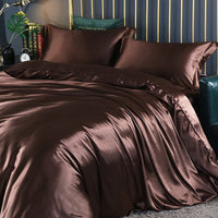 HKM-141395 Cool Cotton Quilt Cover Set - Satin Sheet in Ice Silk, Four-Piece Air Conditioner Ready