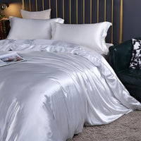 HKM-141395 Cool Cotton Quilt Cover Set - Satin Sheet in Ice Silk, Four-Piece Air Conditioner Ready
