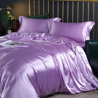 HKM-141395 Cool Cotton Quilt Cover Set - Satin Sheet in Ice Silk, Four-Piece Air Conditioner Ready