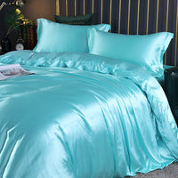 HKM-141395 Cool Cotton Quilt Cover Set - Satin Sheet in Ice Silk, Four-Piece Air Conditioner Ready
