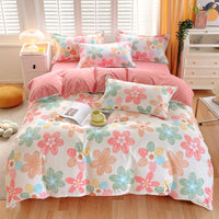 HKM-141395 Spring Floral Microfiber Duvet Cover Set with Pillow Shams - Twin, Full, Queen, King Sizes