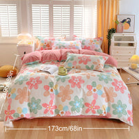 HKM-141395 Spring Floral Microfiber Duvet Cover Set with Pillow Shams - Twin, Full, Queen, King Sizes