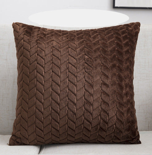 HKM-141459 Flannel Leaf Flower Velvet Cushion Cover for Sofa - Stylish and Modern Design
