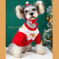 HKM-141651 Cozy Wool Knit Sweater for Dogs – Christmas-Themed in Red and Green, Sizes S to XXL