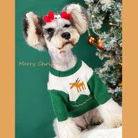 HKM-141651 Cozy Wool Knit Sweater for Dogs – Christmas-Themed in Red and Green, Sizes S to XXL
