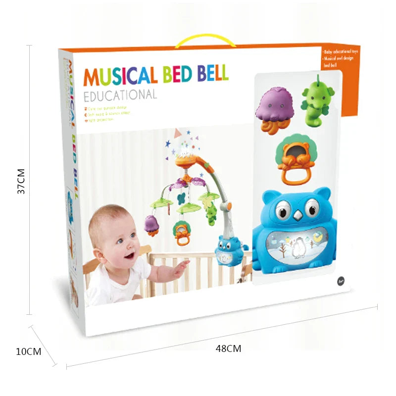 HKM-141651 Electric Musical Crib Mobile with Owl Projector for Infants 0-24 Months, Soft Music and Gentle Lights
