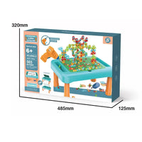 HKM-141715 2-in-1 Blocks Table with Terminal Block Screw Puzzle for Kids Ages 2-13