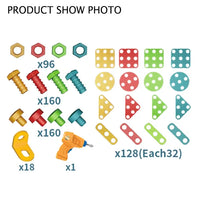 HKM-141715 2-in-1 Blocks Table with Terminal Block Screw Puzzle for Kids Ages 2-13