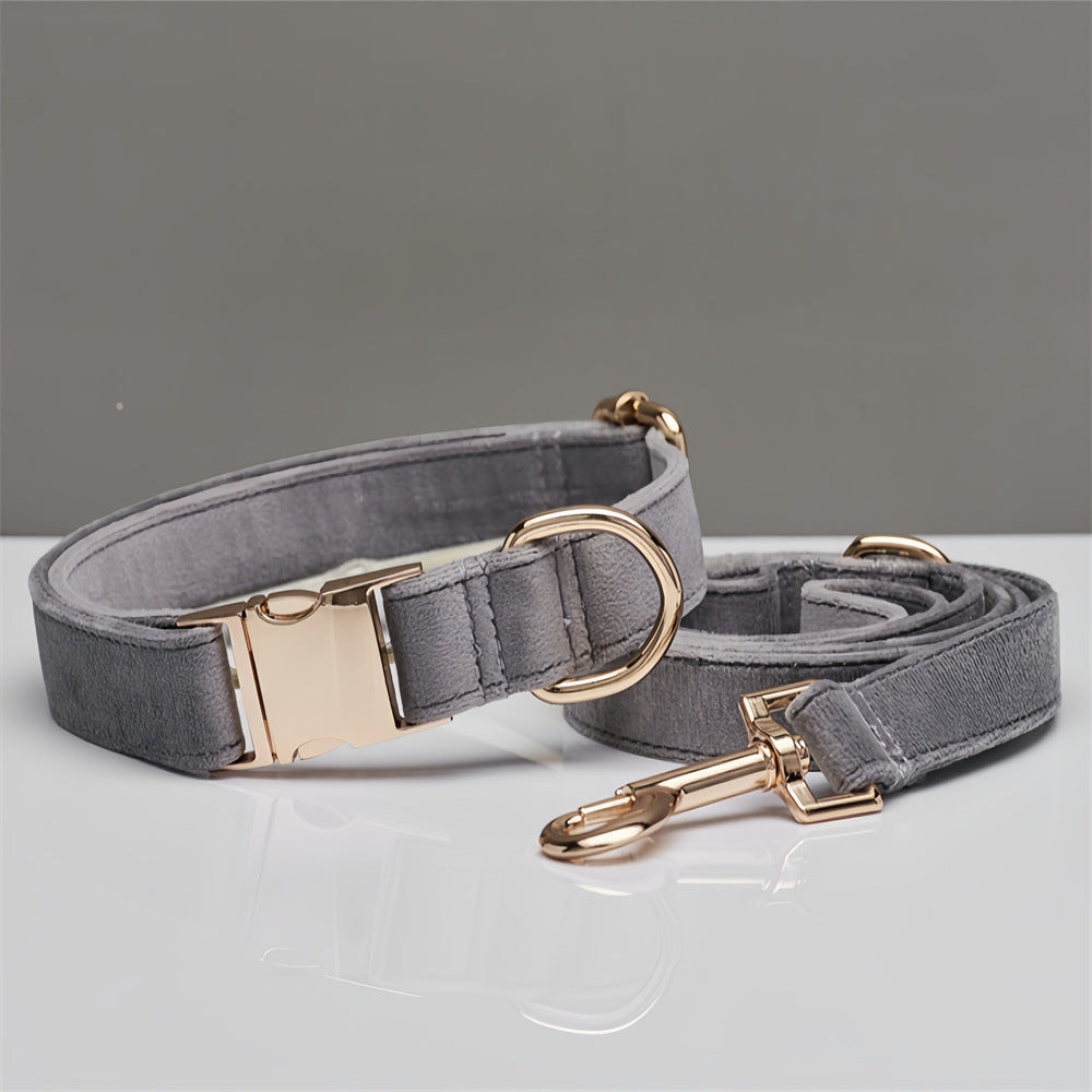 HKM-141779 Solid Color Simple Pet Dog Collar Hand Holding Rope