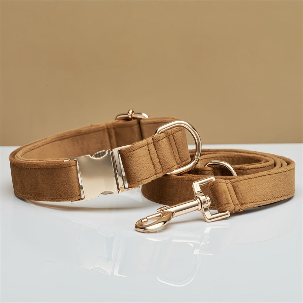 HKM-141779 Solid Color Simple Pet Dog Collar Hand Holding Rope