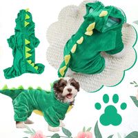 HKM-141843 Dinosaur Transformation Costume for Dogs in Green and Pink - Cozy Cartoon Style