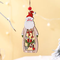 HKM-141843 Wooden Hollow Long Pendant for Christmas - Old Man, Snowman, or Elk Decor