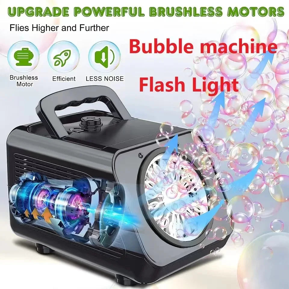 HKM-141907 Automatic 40-Hole Bubble Blower for Kids' Outdoor Fun and Indoor Parties