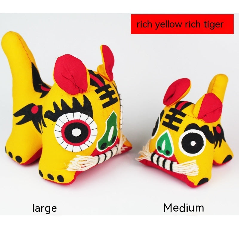 HKM-141907 Handmade Cloth Tiger Decoration in Various Colors – Unique Folk Craft Gift