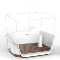 HKM-141907 Teddy Small Dog Toilet Bedpan with Snap Design and Large Urine Storage Capacity