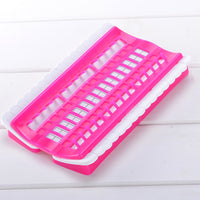 HKM-142227 Cross Stitch Cable Organizer with Accessories - Green, Purple, Rose Red Non-Woven Fabric, Compact Size 17.5x11x2.5cm