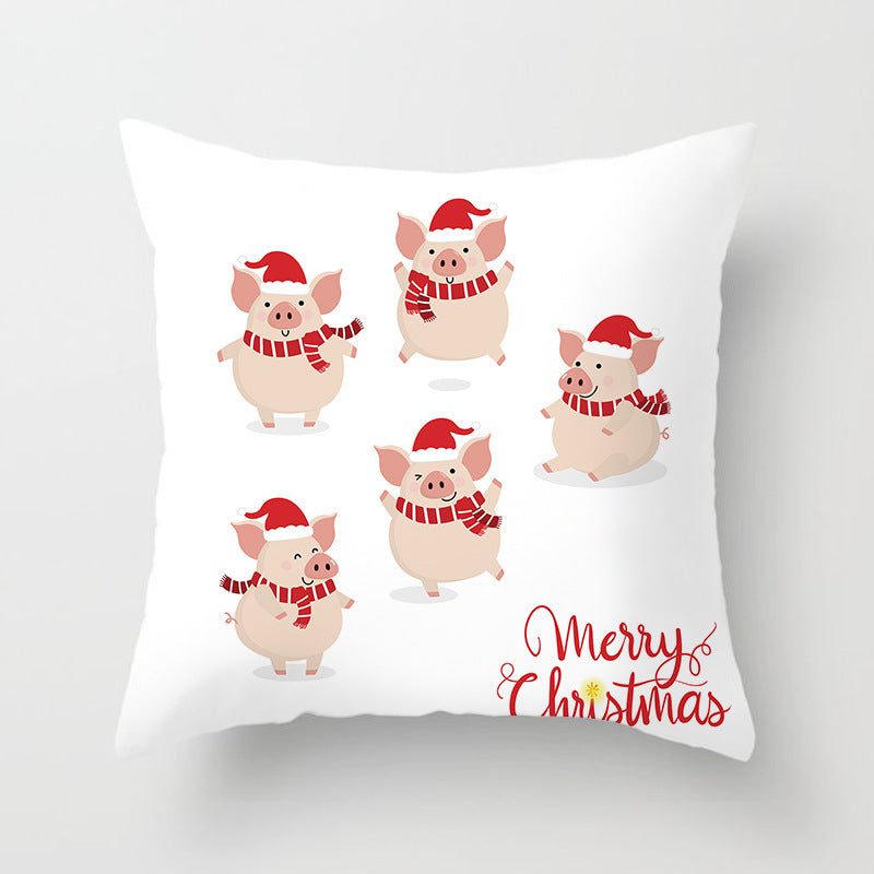 HKM-142291 Nordic Style Christmas Pillowcase - Polyester Cushion Cover for Festive Decor, 45x45cm