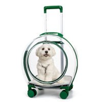 HKM-142419 Portable Transparent Pet Trolley Bag - Medium Hard Space Capsule for Dogs, Capacity 7.5kg