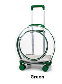 HKM-142419 Portable Transparent Pet Trolley Bag - Medium Hard Space Capsule for Dogs, Capacity 7.5kg