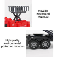 HKM-142483 Friction Inertia Diecast Truck Model Set - Excavator, Fire Fighting Sprinkler, Garbage Truck for Kids
