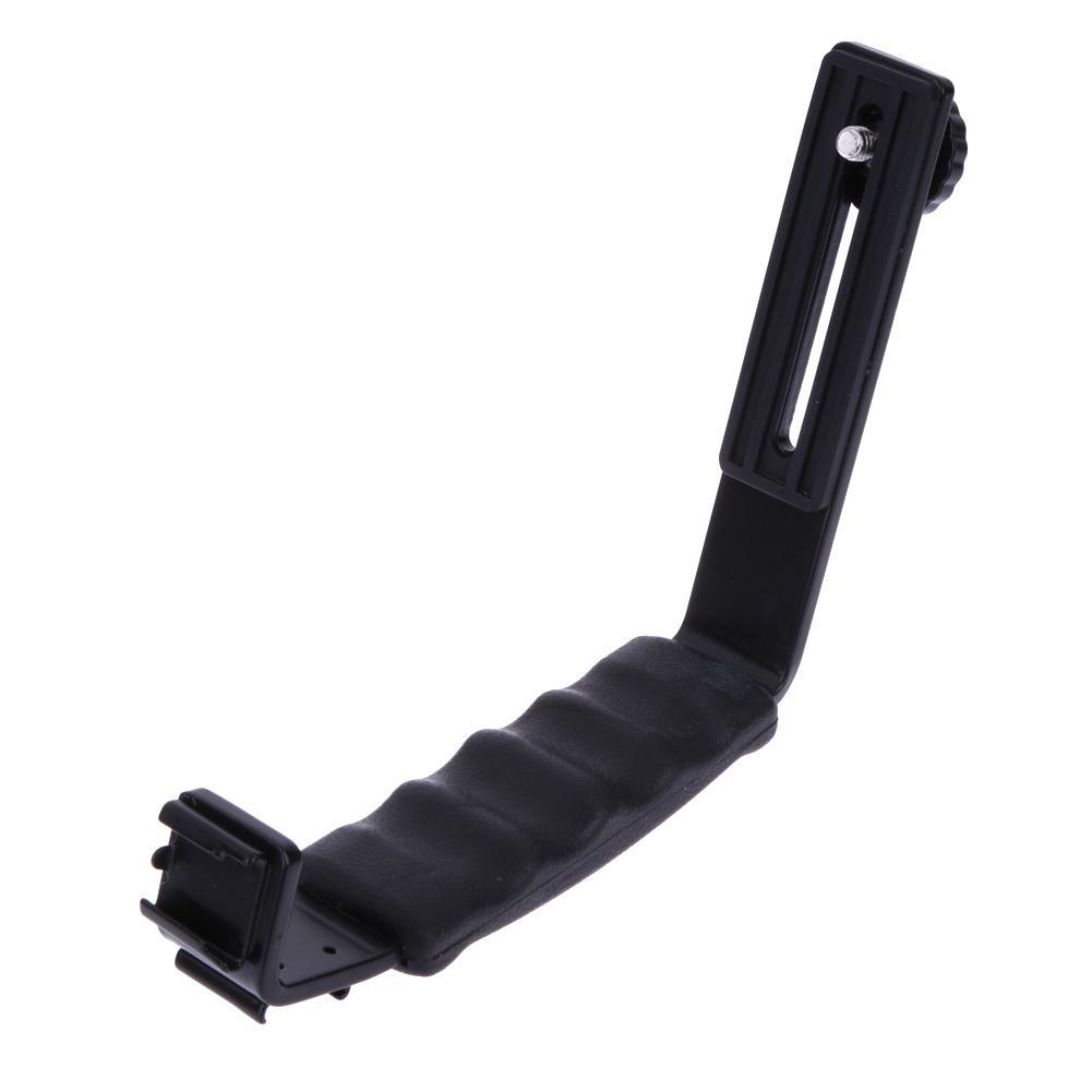 HKM-142483 Heavy Duty L-Shaped Flash Bracket with Dual Shoe Mounts for Mobile Photography Accessories