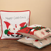 HKM-142611 Santa Claus and Snowman Decorative Pillowcase - Imitation Linen, 46x46 cm, Unique Holiday Designs