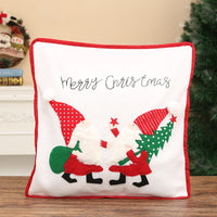 HKM-142611 Santa Claus and Snowman Decorative Pillowcase - Imitation Linen, 46x46 cm, Unique Holiday Designs