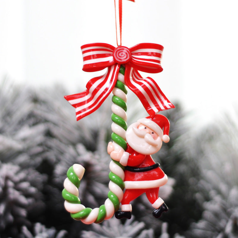 HKM-142995 Festive Polymer Clay Santa Claus Ornaments for Christmas Tree Decoration