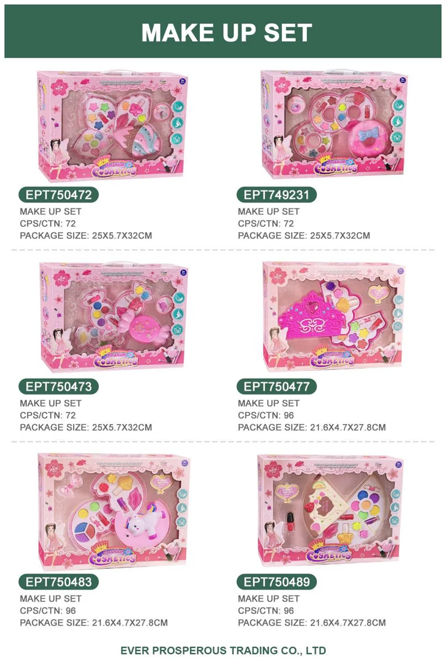 KTX-143059 Non-Toxic Kids Makeup Play Set for Girls - Pretend Toy Kit for Dancing Parties, Ages 2-7