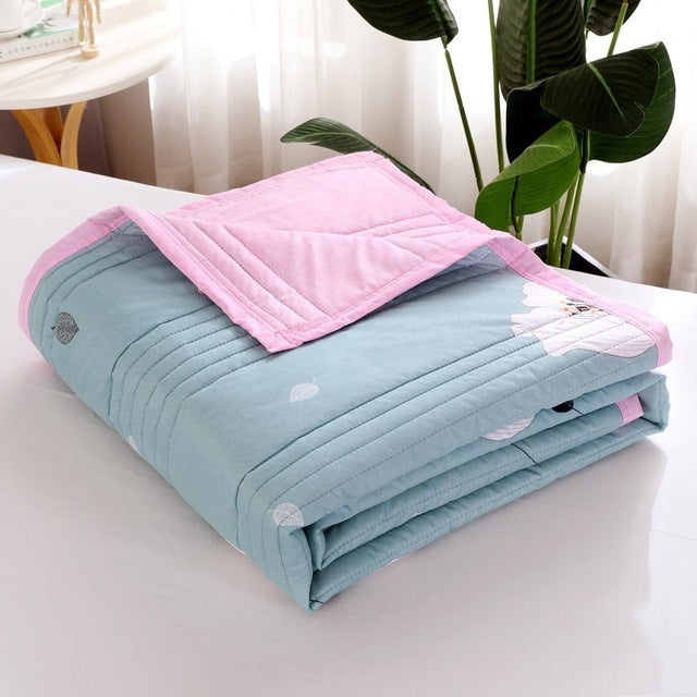 HKM-143059 Reversible Cotton Thicken Blanket for All Seasons – Versatile for Kids and Adults